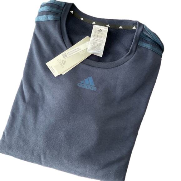 Adidas Men’s Fleece Sweatshirt Blue Size Large NWT - Picture 5 of 9